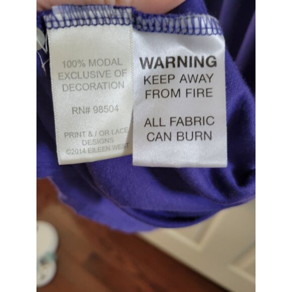 Eileen West Womens Modal Blue white nightgown shift size Small sleepwear sleep - Picture 7 of 8